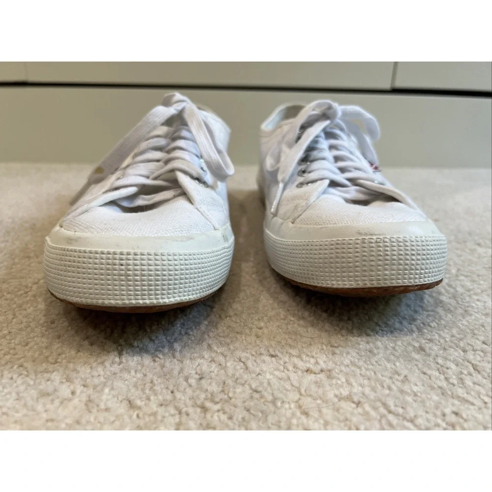 Superga 2750 Cotu Classic White Canvas Sneakers Men's 9 Women's 10.5 EU 42